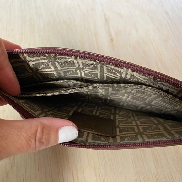 LODIS Red Leather RFID Double Pouch • Zip Close • Wallet - Picture 5 of 9